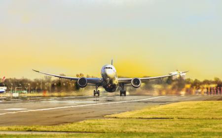 Aircraft on a runway